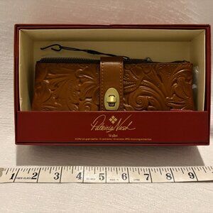 Vintage Patricia Nash Nazari Tooled Genuine Leather Wallet-Florence Tan Brown